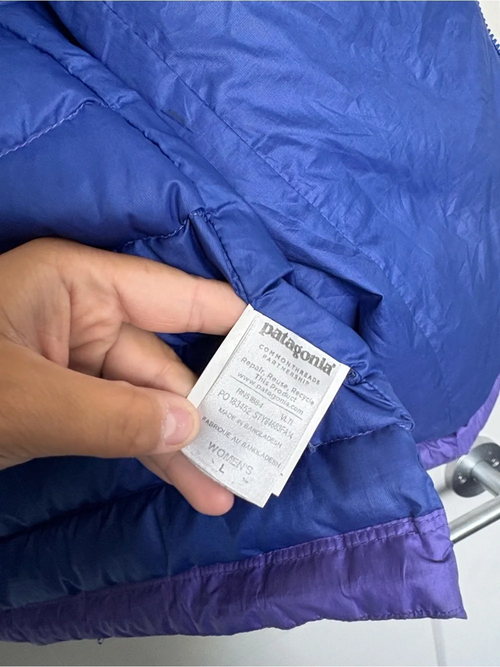 PATAGONIA DOWN FULL ZIP PURPLE JACKET WOMENS LARGE